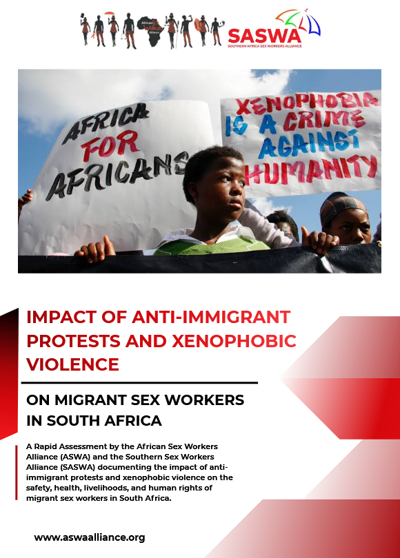 Book Cover: ASWA Report on Impact of Anti-Immigrant Protests and Xenophobic Violence on Migrant Sex Workers in South Africa